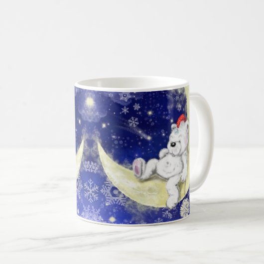 甘い夢を見る小さなクマ – メリークリスマス コーヒーマグカップ (正面右)