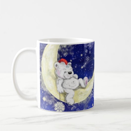 甘い夢を見る小さなクマ – メリークリスマス コーヒーマグカップ (左)