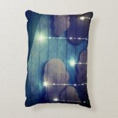 甘い夢ナイトスカイぶら下がったの星の素朴な青 アクセントクッション (裏面(縦))