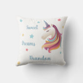 甘い夢ユニコーンのパーソナライズ（あなたの名前） クッション (裏面)