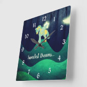 甘い夢～かわいい眠りペガサス馬 スクエア壁時計 (傾斜)