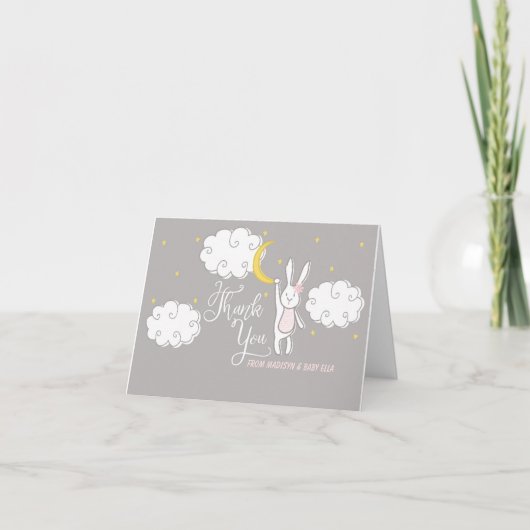 "甘い夢"バニー折り畳みサンキューカード サンキューカード (正面)