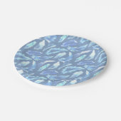 甘い夢 – ライトブルーの水色の羽 –  ペーパープレート (アングル)