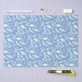 甘い夢 – ライトブルーの水色の羽 –  薄葉紙 (クラフト)