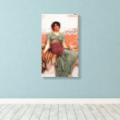 甘い夢（虎の皮に美しいローマの女性） キャンバスプリント (インサイチュ (ウッドフロア))