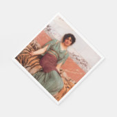 甘い夢(虎の皮に美しいローマの女性) スタンダードランチョンナプキン (角)