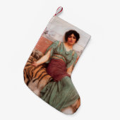 甘い夢（虎の皮に美しいローマの女性） スモールクリスマスストッキング (正面 (吊り時))