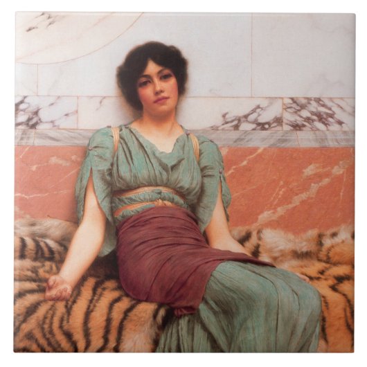 甘い夢（虎の皮に美しいローマの女性） タイル (正面)