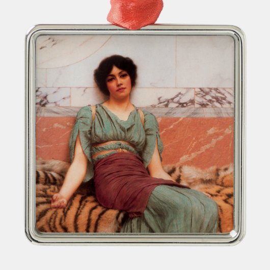 甘い夢（虎の皮に美しいローマの女性） メタルオーナメント (正面)