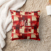 甘い夢 – 赤とクリーム幾何学的アクセント クッション (ブランケット)