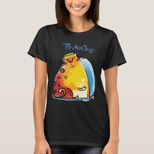 甘い太った猫 Tシャツ (正面)