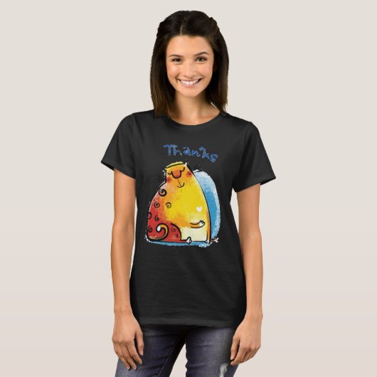 甘い太った猫 Tシャツ (正面フル)