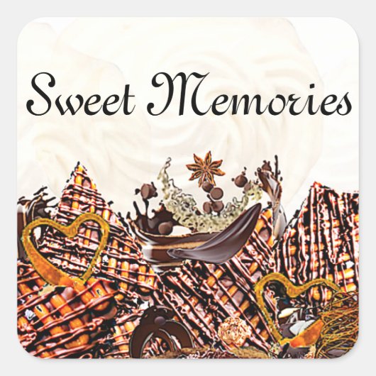 甘い太陽の日！:)四角ステッカー スクエアシール (正面)