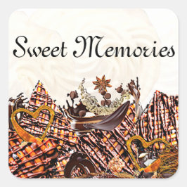 甘い太陽の日！:)四角ステッカー スクエアシール