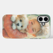 甘い女の子とマルチーズ子犬の水の色iPhone 16 Case-Mate iPhoneケース (裏面 (横))