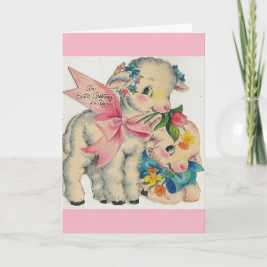 甘い女の子のためのヴィンテージイースター、 シーズンカード (正面)