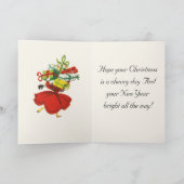 甘い女の子のクリスマスカード シーズンカード (内部)