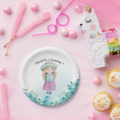甘い女の子の人形の水の色の手絵を描で ペーパープレート (パーティー)
