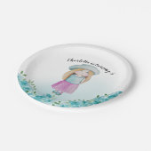 甘い女の子の人形の水の色の手絵を描で ペーパープレート (アングル)