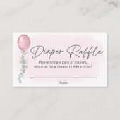 甘い女の子の赤ちゃんシャワーおむつラッフル エンクロージャーカード (正面)