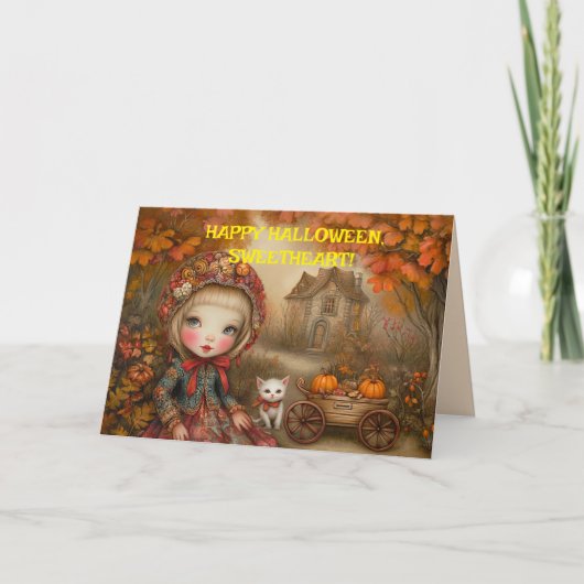 甘い女の子を魅了したハロウィーンカード カード (正面)