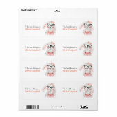 甘い女の子バニーパーソナライズされたの本は ラベル (フルシート)