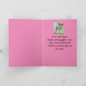 甘い女の子ヴィンテージ鹿シャワーギフト カード (内部)