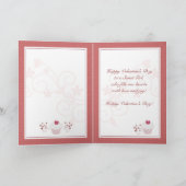 甘い女の子-ハッピーバレンタインデー-ハートのカップケーキ シーズンカード (内部)
