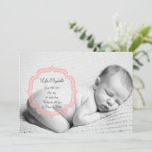 甘い女の赤ちゃんの誕生の発表 案内状 (スタンド正面)