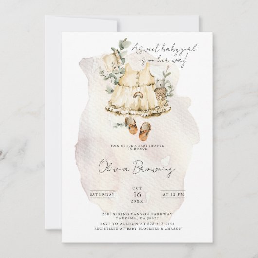 甘い女 Boho Baby Shower | Boho 招待状 (正面)