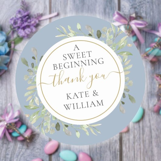 甘い始まりのほこりっぽい青結婚緑 ラウンドシール