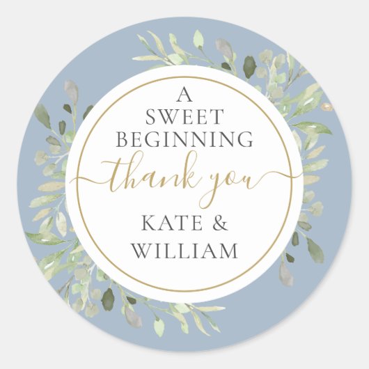 甘い始まりのほこりっぽい青結婚緑 ラウンドシール (正面)