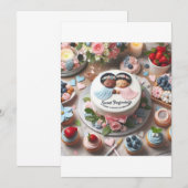 「甘い始まり：赤ちゃんシャワーお祝い」 招待状 (正面/裏面)