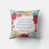 甘い子供の花柄のGoodnight詩 クッション (裏面)