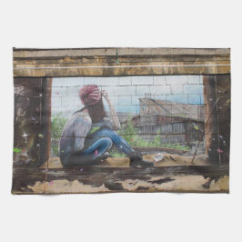 甘い子供時代の思い出グラフィティ キッチンタオル