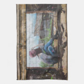 甘い子供時代の思い出グラフィティ キッチンタオル (縦)