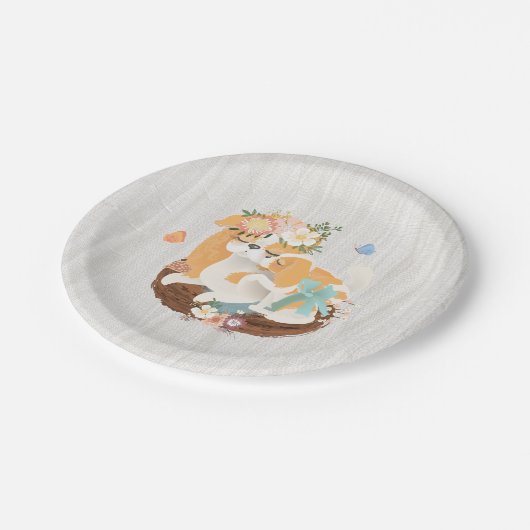 甘い子犬およびママのベビーシャワーの紙皿 ペーパープレート (アングル)