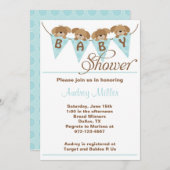 甘い子犬のベビーシャワー招待状 招待状 (正面/裏面)