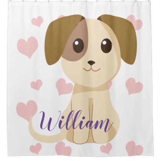 甘い子犬 シャワーカーテン (正面)