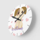 甘い子犬  ラウンド壁時計 (傾斜)