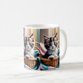 甘い子猫のバスケット – 居心地の良い瞬間 コーヒーマグカップ (正面右)