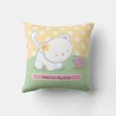 甘い子猫は装飾用クッションをからかいます クッション (裏面)