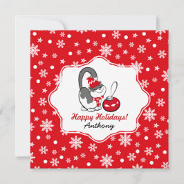 甘い子猫 |名前をカスタムするのクリスマスカード子供へ シーズンカード