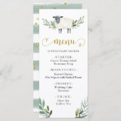 甘い子羊の緑の赤ちゃんシャワーメニュー メニュー (正面/裏面)