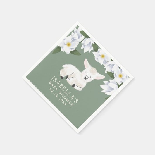 甘い子羊の赤ちゃんシャワー スタンダードカクテルナプキン (角)
