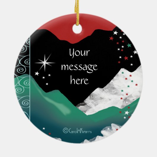 甘い孫娘、青少年のスケート選手、クリスマス セラミックオーナメント (裏面)