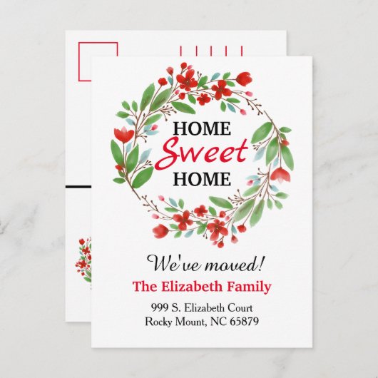 甘い家の新しい住所移動発表 案内ポストカード (正面/裏面)