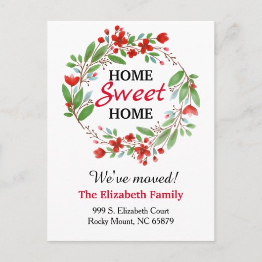 甘い家の新しい住所移動発表 案内ポストカード (正面)