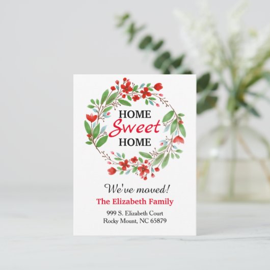 甘い家の新しい住所移動発表 案内ポストカード (スタンド正面)