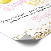 甘い小さいおむつラッフルテーブルサイン ポスター (角)